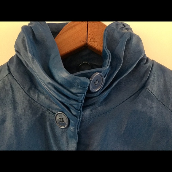 Marc Mattis Jackets & Coats Blue Knee Length Leather Coat Poshmark
